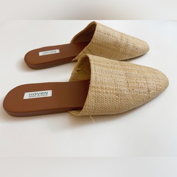 New Haven Well Within Raffia Mules Woven Boho Coastal Preppy Vacation Bohemian 7 - Picture 2 of 10